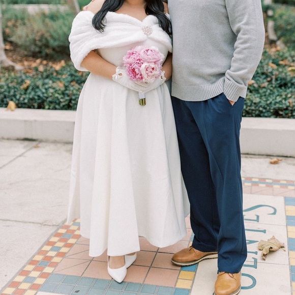 Jenny Yoo Carrie Dress Little White Dress Chic Strapless for Special Occasions - Picture 7 of 15